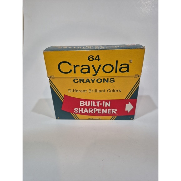 Crayola Other - Vintage Crayola Crayons Binney & Smith #64 Box Built In Sharpener Retired Colors